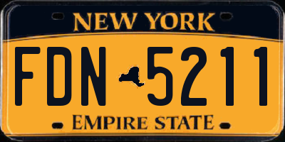 NY license plate FDN5211