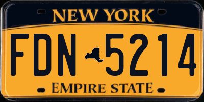 NY license plate FDN5214