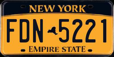 NY license plate FDN5221