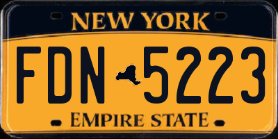 NY license plate FDN5223