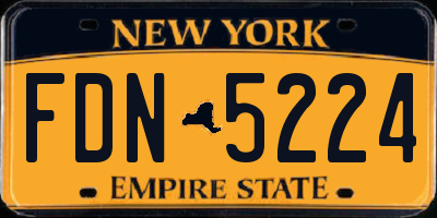 NY license plate FDN5224
