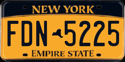 NY license plate FDN5225