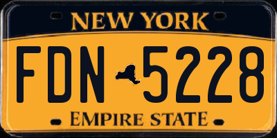 NY license plate FDN5228