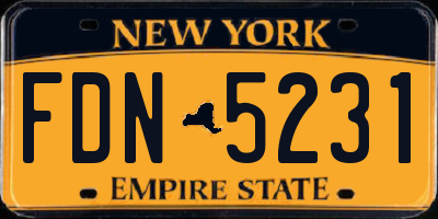 NY license plate FDN5231