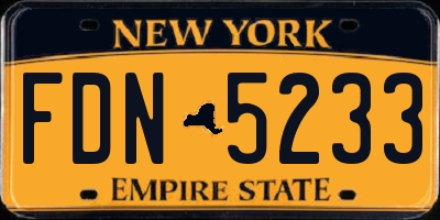 NY license plate FDN5233