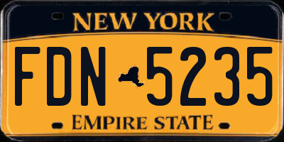 NY license plate FDN5235