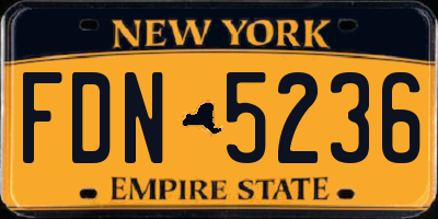 NY license plate FDN5236