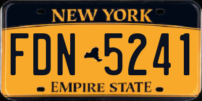 NY license plate FDN5241