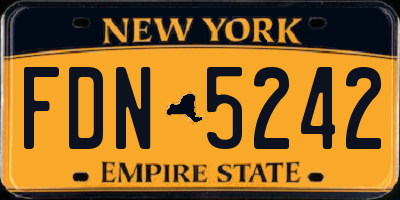 NY license plate FDN5242