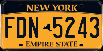 NY license plate FDN5243