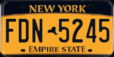 NY license plate FDN5245