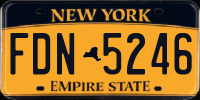NY license plate FDN5246