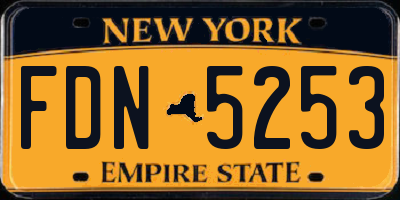 NY license plate FDN5253