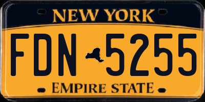 NY license plate FDN5255