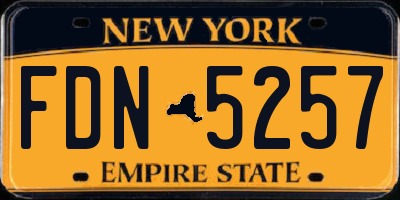 NY license plate FDN5257