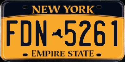 NY license plate FDN5261