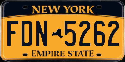 NY license plate FDN5262