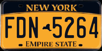 NY license plate FDN5264