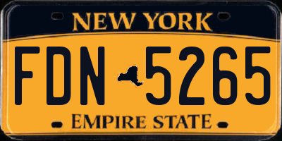 NY license plate FDN5265