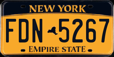 NY license plate FDN5267