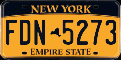 NY license plate FDN5273