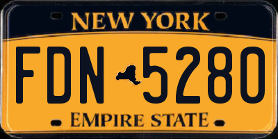 NY license plate FDN5280