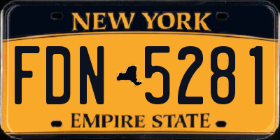 NY license plate FDN5281