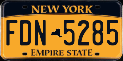 NY license plate FDN5285