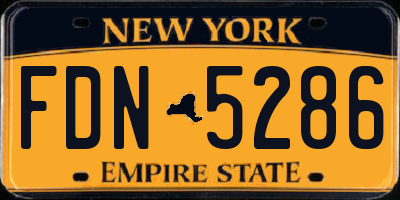NY license plate FDN5286