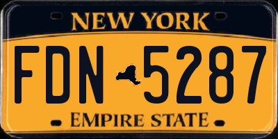 NY license plate FDN5287