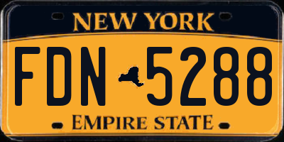 NY license plate FDN5288
