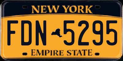 NY license plate FDN5295