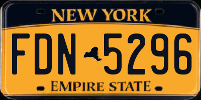 NY license plate FDN5296