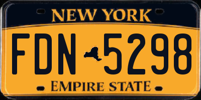 NY license plate FDN5298