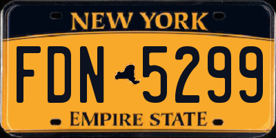 NY license plate FDN5299
