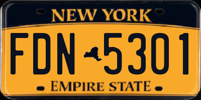 NY license plate FDN5301