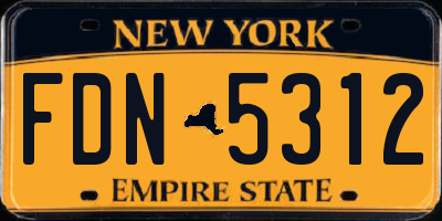 NY license plate FDN5312