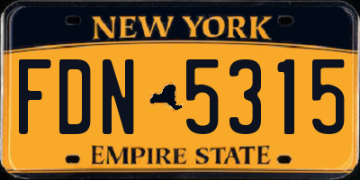 NY license plate FDN5315
