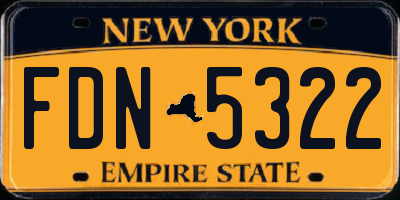 NY license plate FDN5322