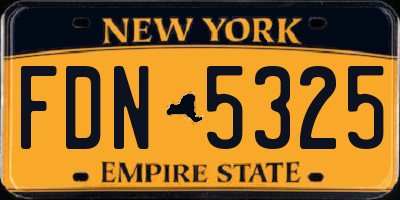 NY license plate FDN5325