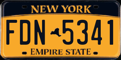 NY license plate FDN5341