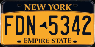 NY license plate FDN5342