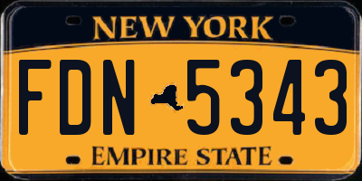 NY license plate FDN5343