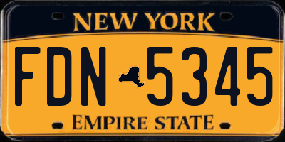 NY license plate FDN5345
