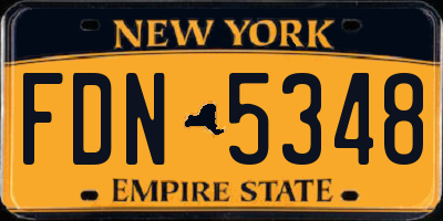 NY license plate FDN5348