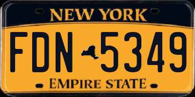 NY license plate FDN5349
