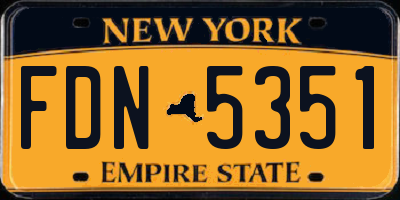NY license plate FDN5351