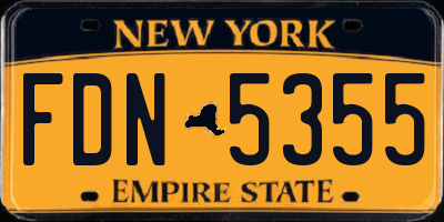 NY license plate FDN5355