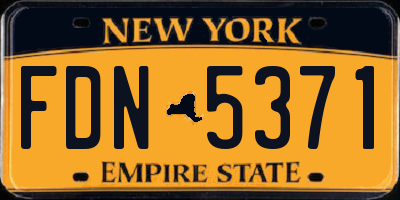 NY license plate FDN5371