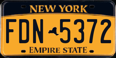 NY license plate FDN5372